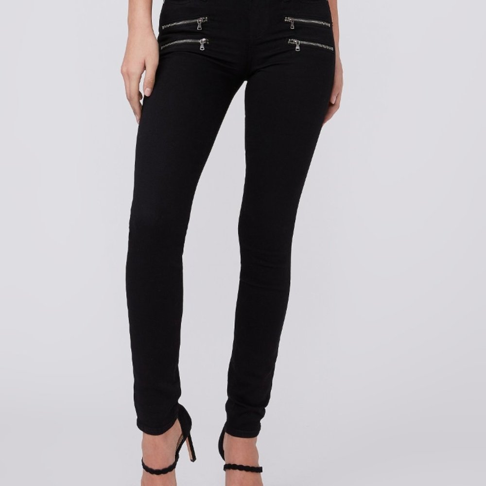 Paige High Rise Edgemont Skinny Jeans Black Shadow